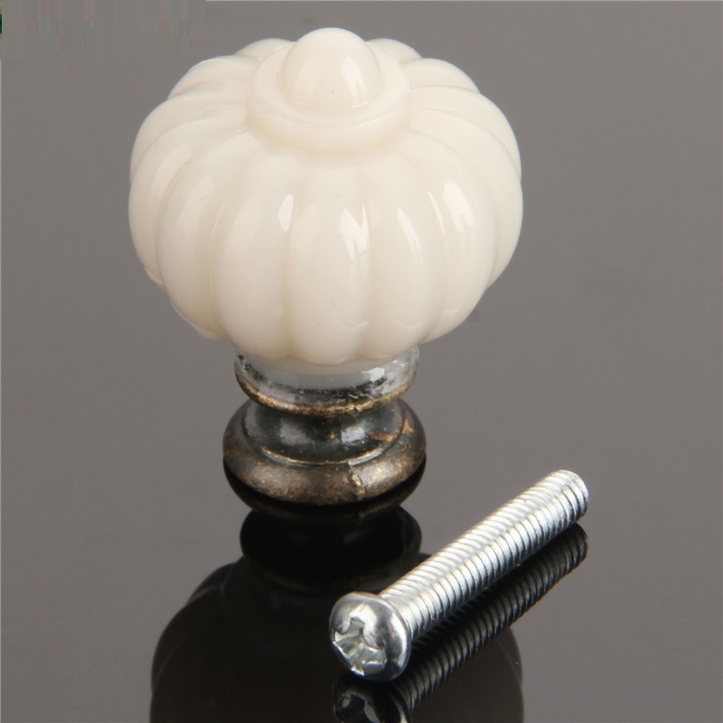Furniture Hardware Suppliers - 아크릴 아이보리 화이트 호박 캐비닛 손잡이,