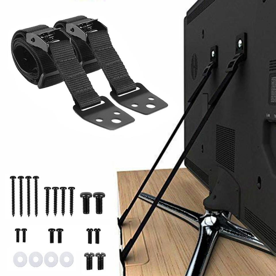Furniture Hardware Suppliers - 2팩 조절 가능한 TV 안전 스트랩,