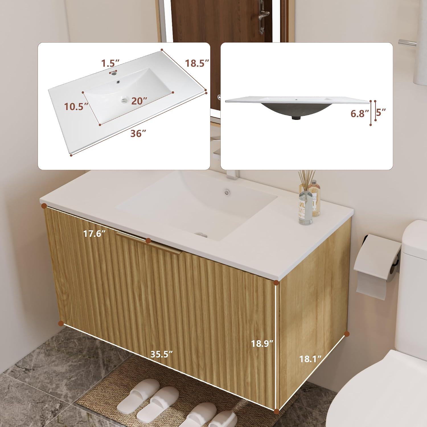 현대적인 플로팅 욕실 세면대, 물결무늬 문, 벽걸이형  - Furniture Hardware Fitting 리뷰 및 가격