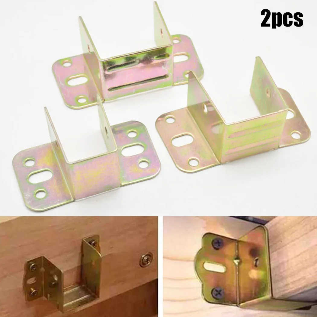 2pcs U 모양의 금속 침대 브래킷 침대 프레임 고정 - Furniture Hardware Replacement Parts 리뷰 및 가격