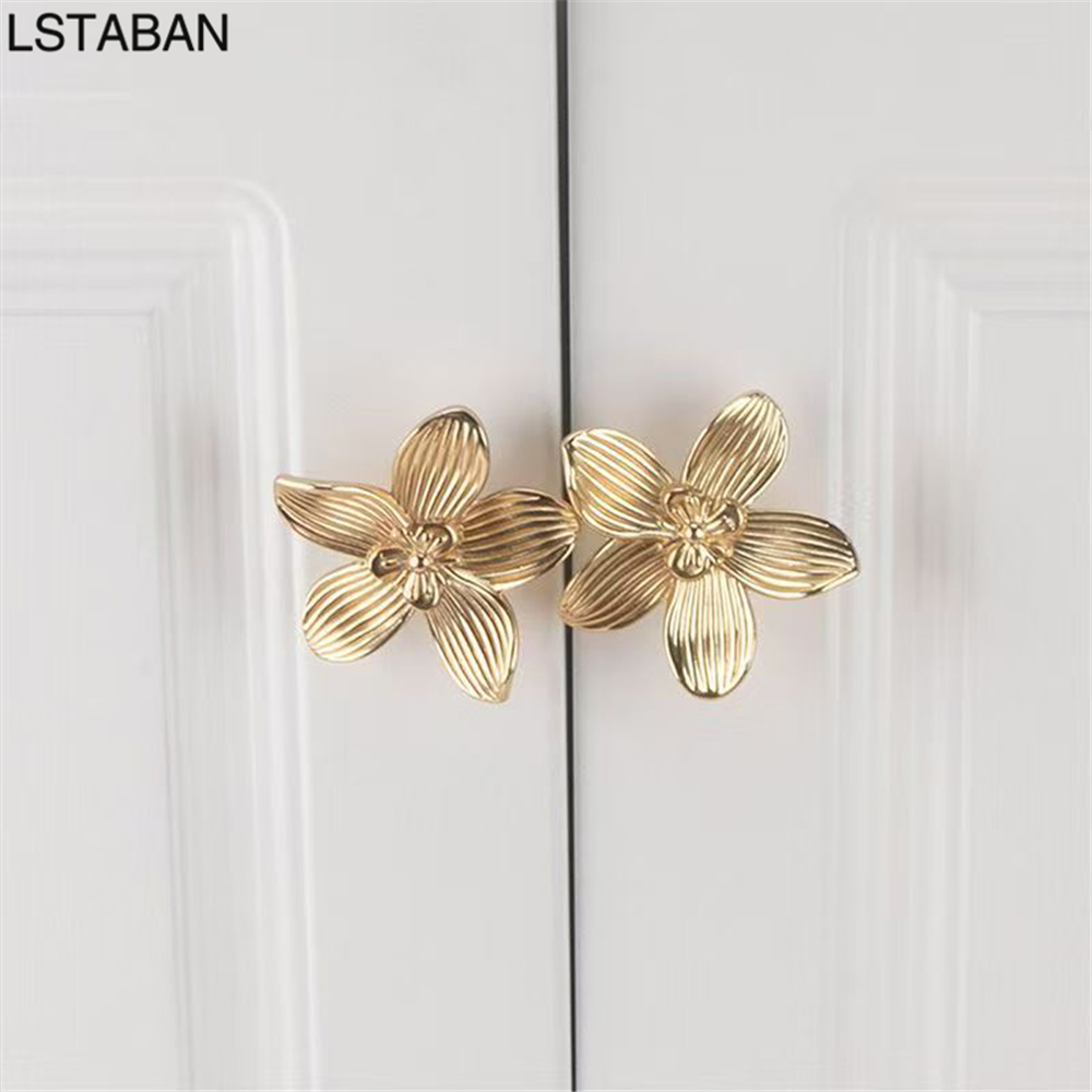꽃 모양 순금 주방 캐비닛 문 손잡이 아연 합금 블랙  - Drawer Pull Gold 리뷰 및 가격