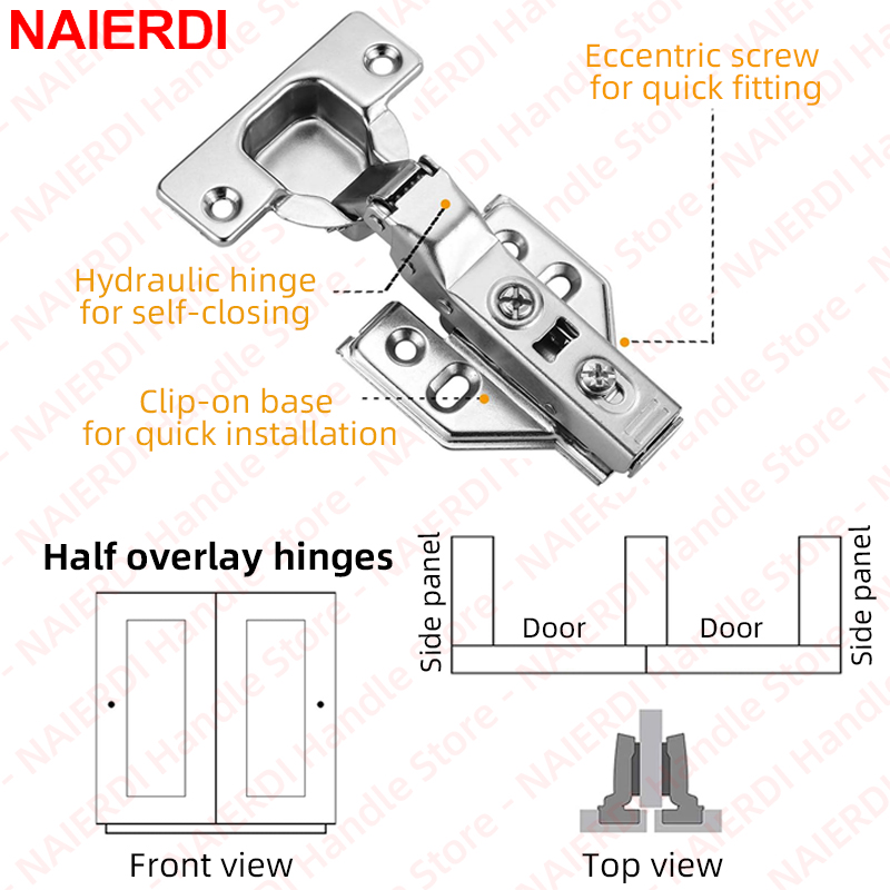 NAIERDI 4개 부드럽게 닫히는 캐비닛 경첩 가구, - Furniture Hardware Replacement Parts 리뷰 및 가격